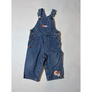 Carters Baby Denim Overalls 12M Vintage Style Patchwork Embroidered